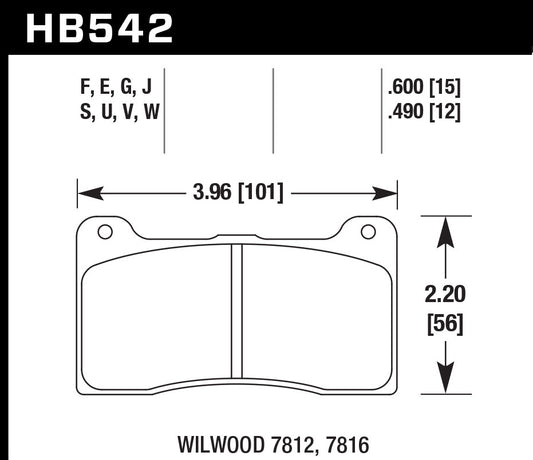 Hawk Brake Brake Pad DT-50 7812 / 7816 | HAWHB542V.490