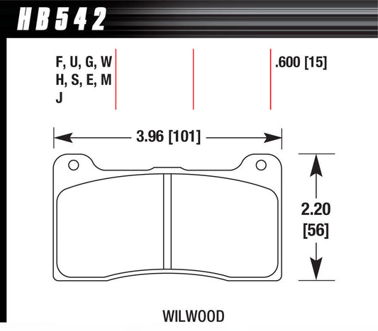 Hawk Brake Brake Pad Billet DynaPro Narrow DTC-30 | HAWHB542W600