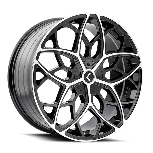 Kraze Ricochet KR184 Black Machined 22X8.5 5-115/5-120 38mm 74.1mm | KR184-22818BM38