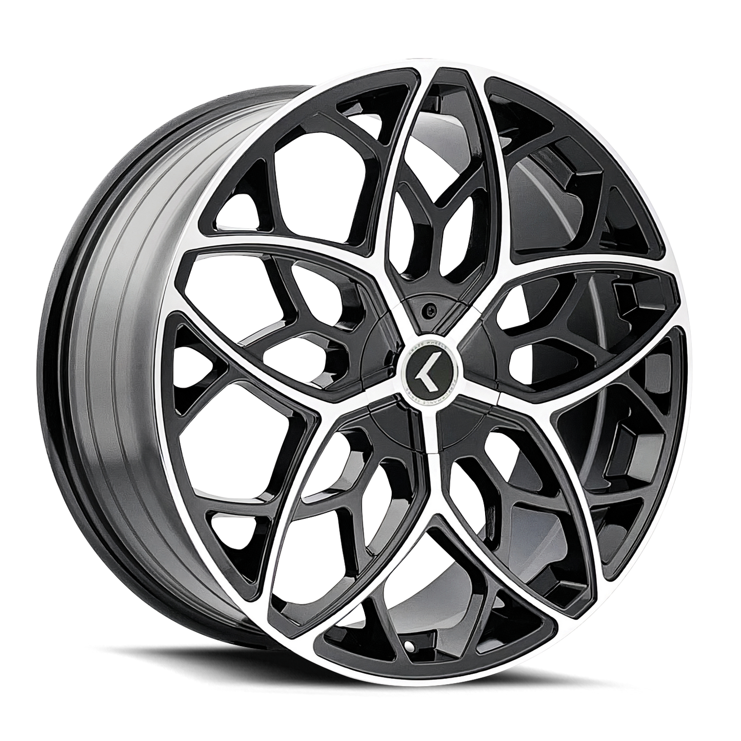 Kraze Ricochet KR184 Black Machined 22X8.5 5-112/5-114.3 38mm 72.62mm | KR184-22816BM38