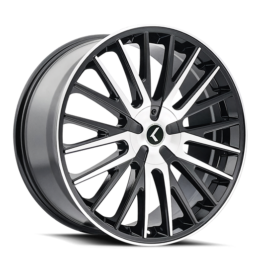 Kraze Double Down KR185 Gloss Black Machined 17X8 5X112/5X120 38mm 74.1mm | KR185-7809BM38