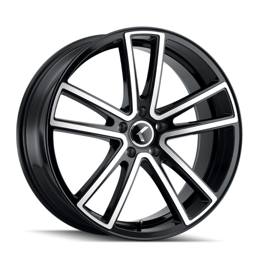 Kraze Lusso KR190 Gloss Black Machined 22X8.5 5-120 38mm 74.1mm | KR190-22812BM38