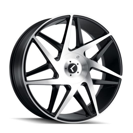 Kraze Phase KR192 Gloss Black Machined 20X8.5 5-112/5-114.3 38mm 72.62mm | KR192-2816BM38