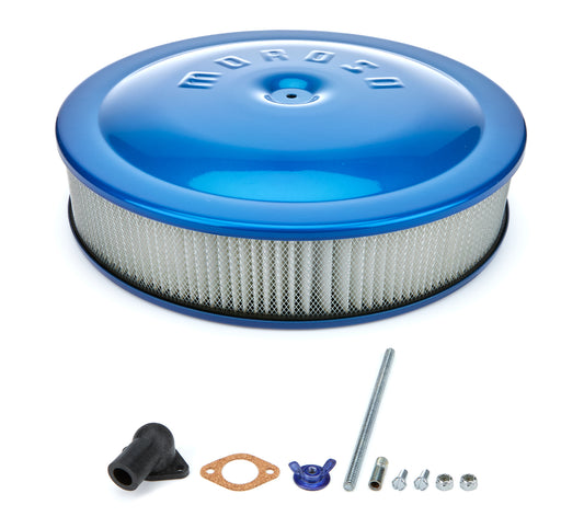 Moroso Blue Powder Coat Air Cleaner - 14 x 3 Blue P/C | 65906