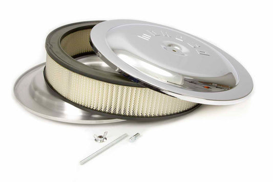 Moroso Chrome 14x3 Air Cleaner Kit w/Raised Bottom Chrome | 65913