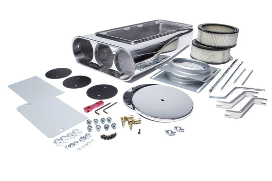 Mr. Gasket Polished Street Scoop Dual 4-BBL Carbs | 6650G