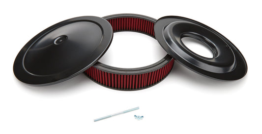 Racing Power Black Powder Coat 14inX3in Performance Sty le Air Cleaner Blk/Red | R2351