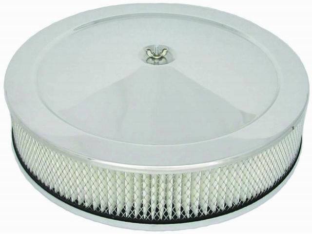 Racing Power Chrome 14In X 3In Air Cleaner K it - Paper Drop Base | R3195