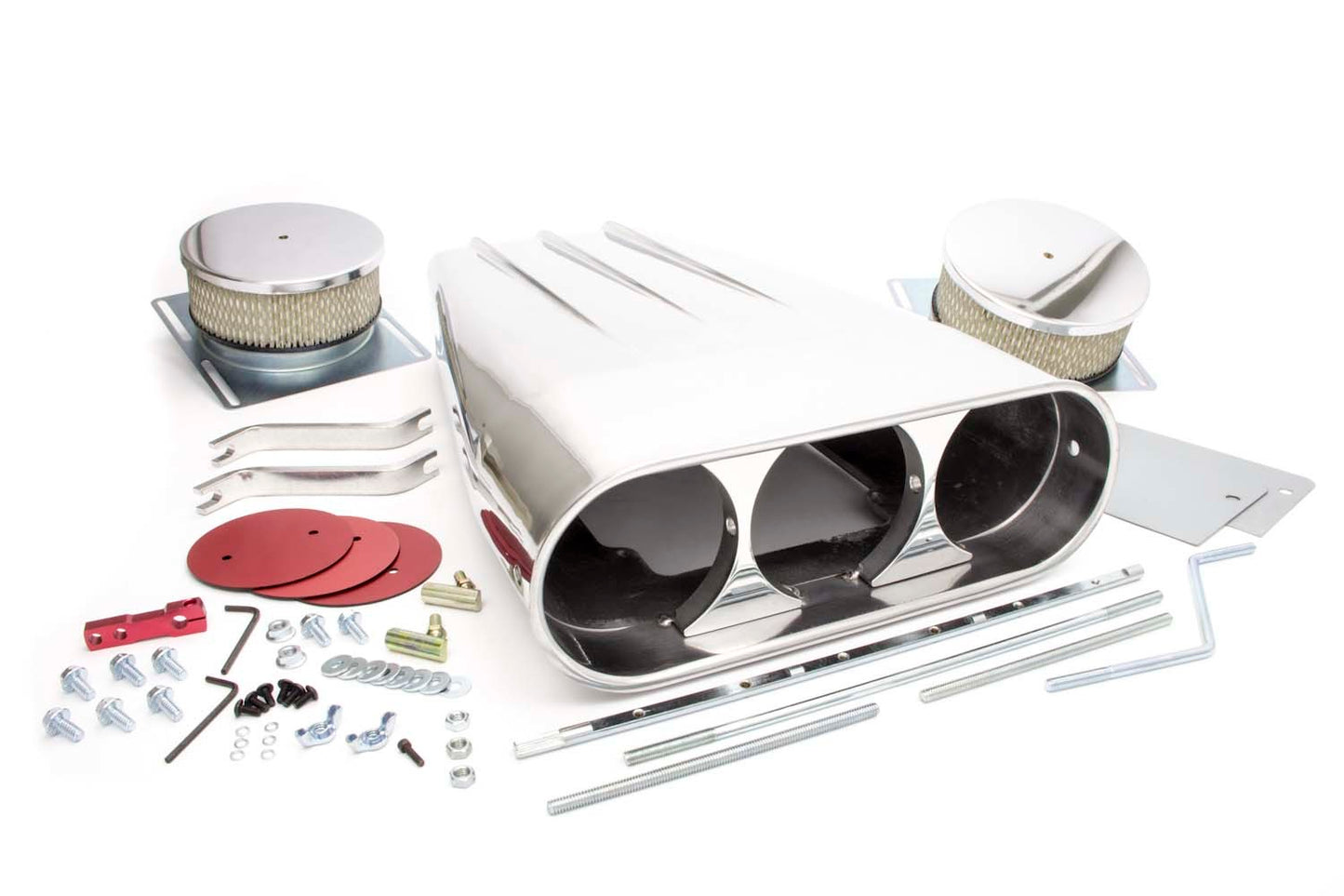 Racing Power Polished Streetscoop Polished Finned Dual 4 Barrel | R5239