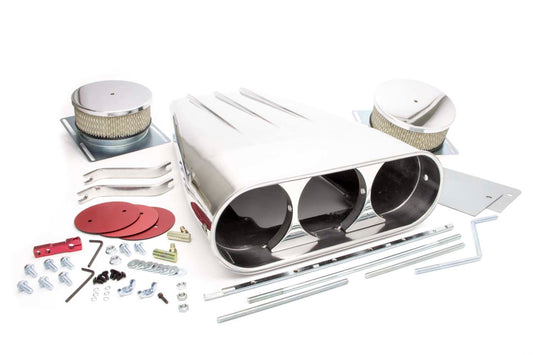 Racing Power Polished Streetscoop Polished Finned Dual 4 Barrel | R5239