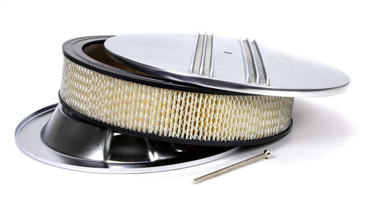 Racing Power Polished 14x3 Alum Round Finned Drop Base A/C | R6720